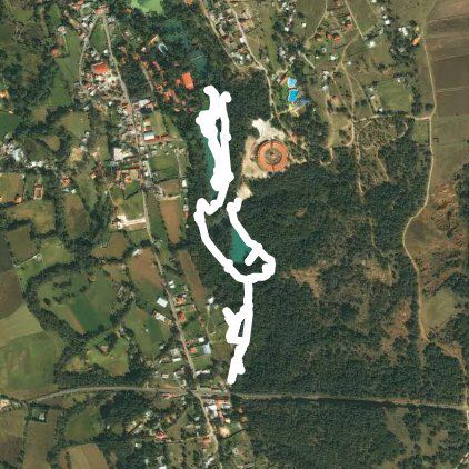 Huasca de Ocampo park of the trout part 1 walking route map in El Peral