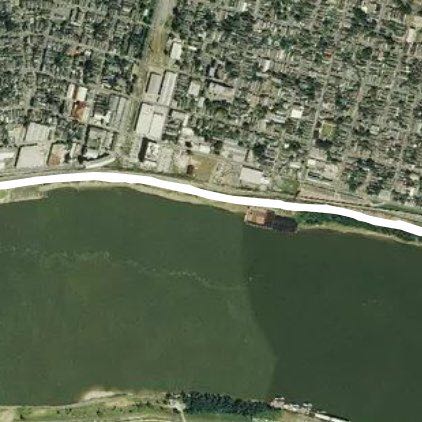 Crescent park walking route map in Arabi