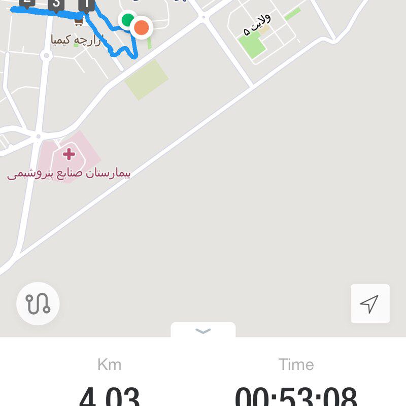 Bashtat Mahshahr Town walking route map in شهرک بعثت