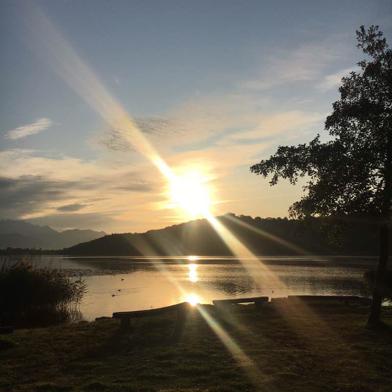 Lake of Alserio walking route map in Anzano del Parco