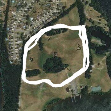 Saunders Ferry Park walking route map in Green Hill