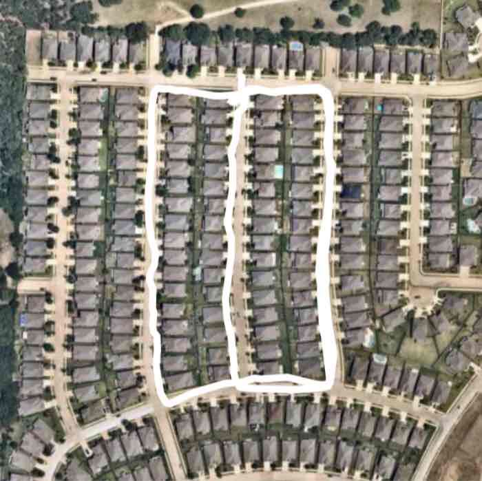 Cape Town to Knoll Pines walking route map in Oak Point