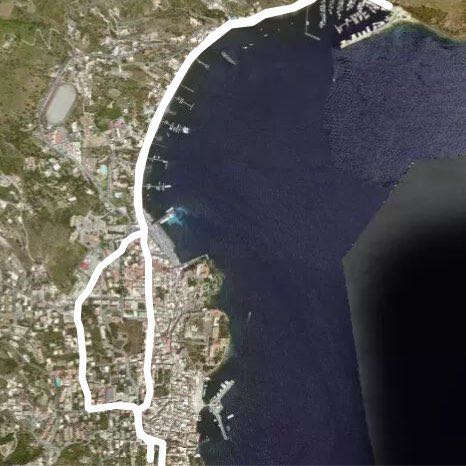 Seafront walking route map in Lipari