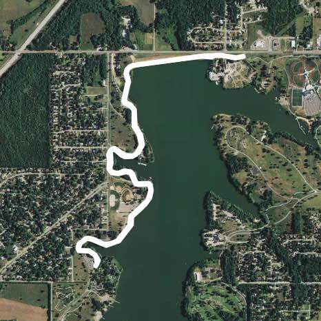Lake Shawnee Topeka  walking route map in Tecumseh