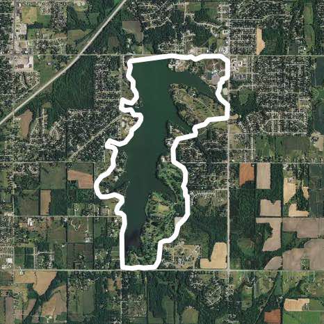 Lake Shawnee Trail walking route map in Tecumseh