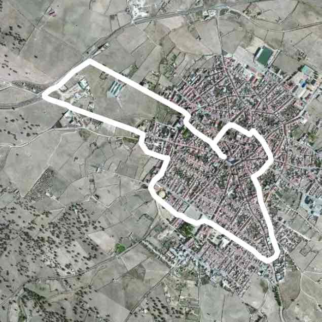 1 hour walking walking route map in Villanueva de Córdoba