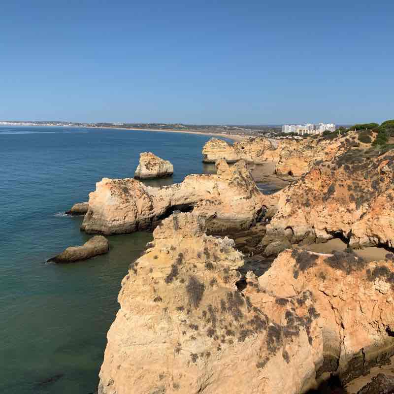 Cliffs of Alvor Portugal walking route map in Portimão