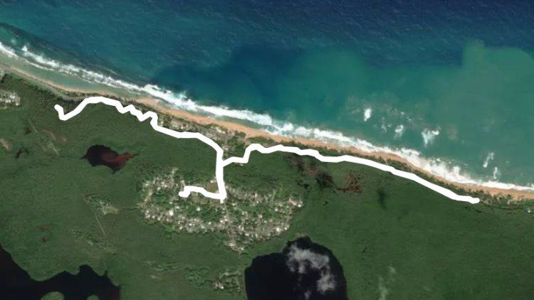 Piñones Forest Forest walking route map in Loíza, Puerto Rico