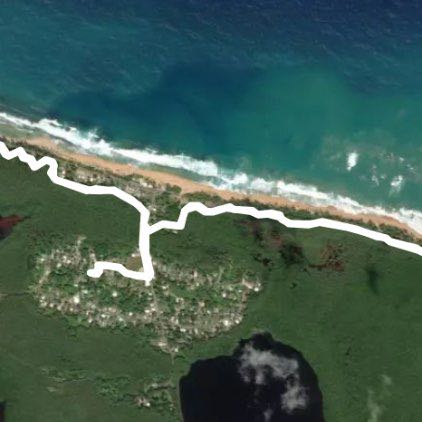 Piñones Forest Forest walking route map in Carolina