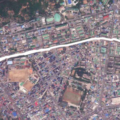 Yongdong-dong Promenade walking route map in Mokpo-si