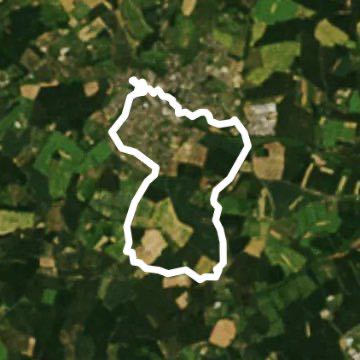 Gosfield via Bluebridge; Return via Tidings Hill walking route map in Halstead