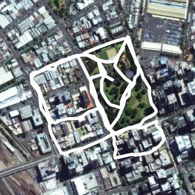 Flagstaff Garden walking route map in West Melbourne