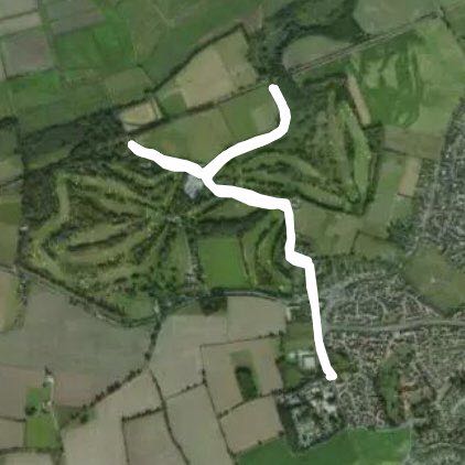 Sprats Water walking route map in Carlton Colville