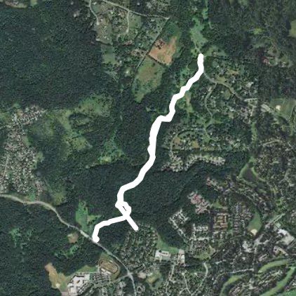 Watkins Mill and Seneca Creek walking route map in Montgomery Village