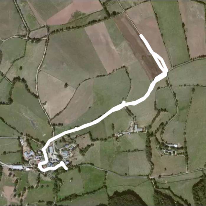 Sunset walking route map in Bertholène