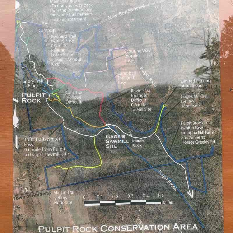 Pulpits walking route map in Bedford