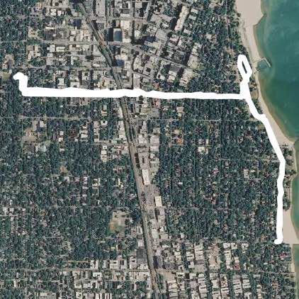 Dawes Park walking route map in Evanston