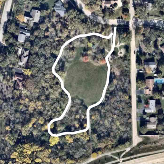 Butternut Park walking route map in Mokena