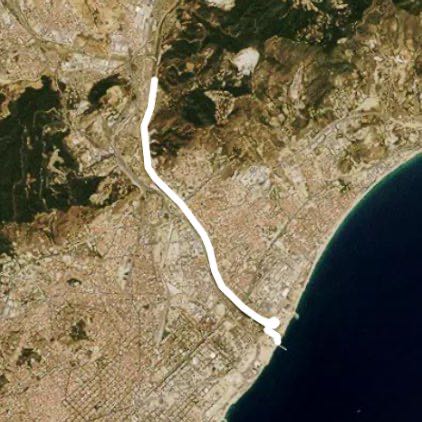 From Montcada i Reixac to Barcelona walking route map in Montcada i Reixac