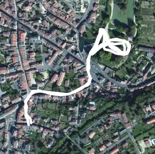 Chauvigny park walking route map in Chauvigny