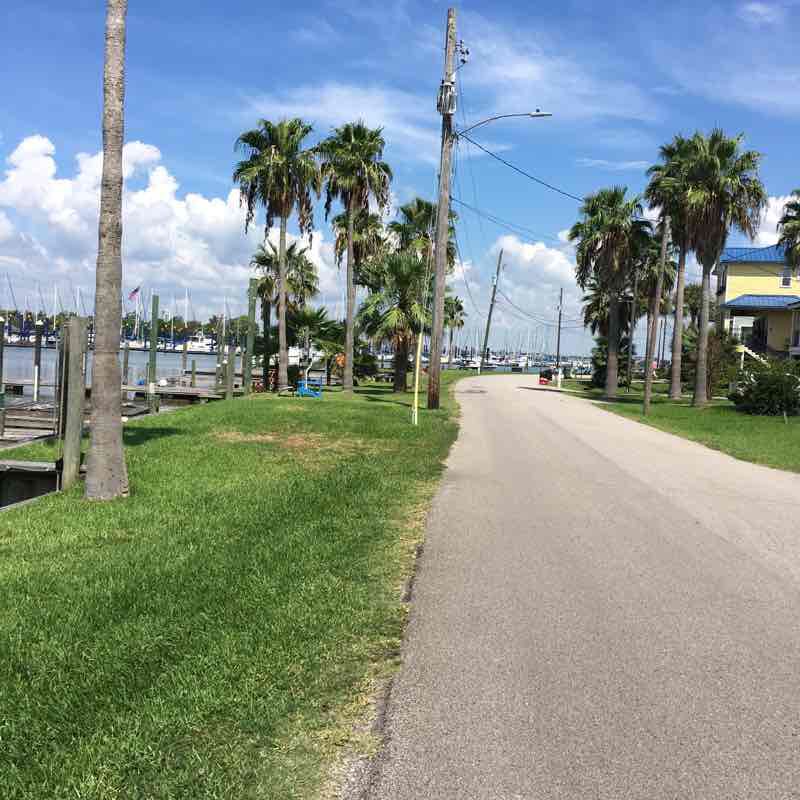 Clear Lake Shores island walking route map in Bacliff