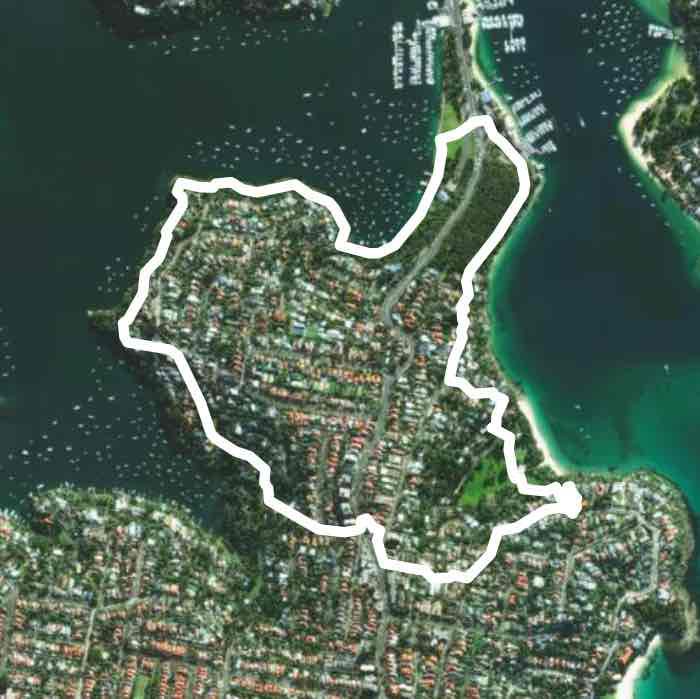 Spit Reserve Loop walking route map in Mosman
