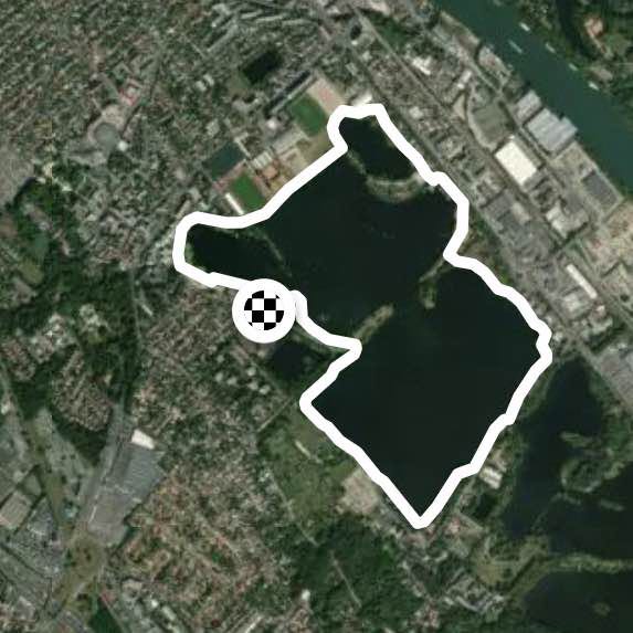 Lake Viry Chatillon (by the West) walking route map in Grigny