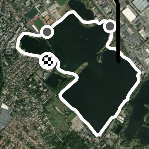 Lake Viry (from the East) walking route map in Grigny