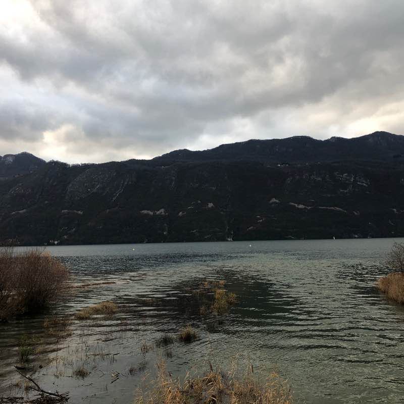 Lac du Bourget on the Aix-les-Bains side walking route map in Aix-les-Bains