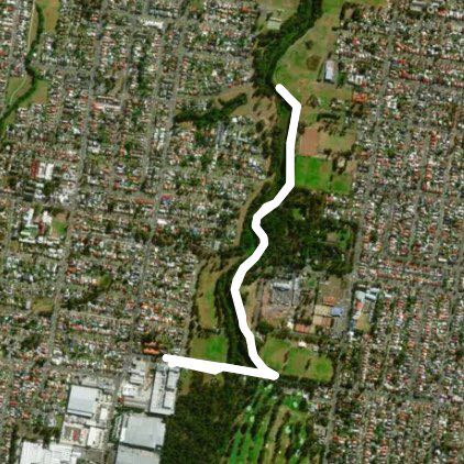 Duck river walking route map in South Granville