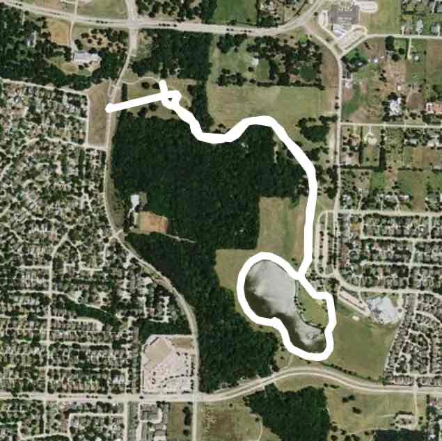 Bob Woodruff Park Santa Fe Trail walking route map in Murphy