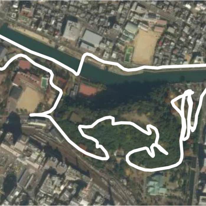 Tokushima Shiroyama Course walking route map in Tokushima