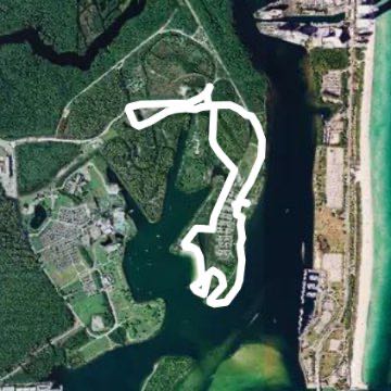 Oleta River state park walking route map in North Miami