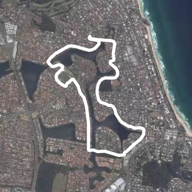 Burleigh waters walking route map in Miami