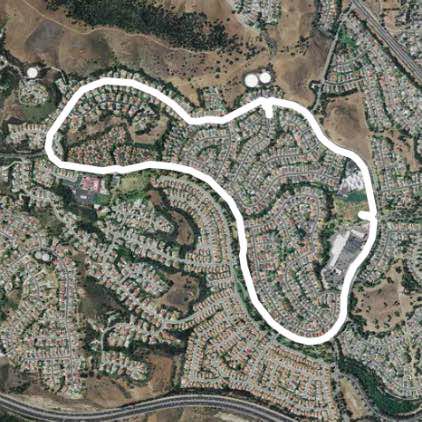 Village loop walking route map in Chino
