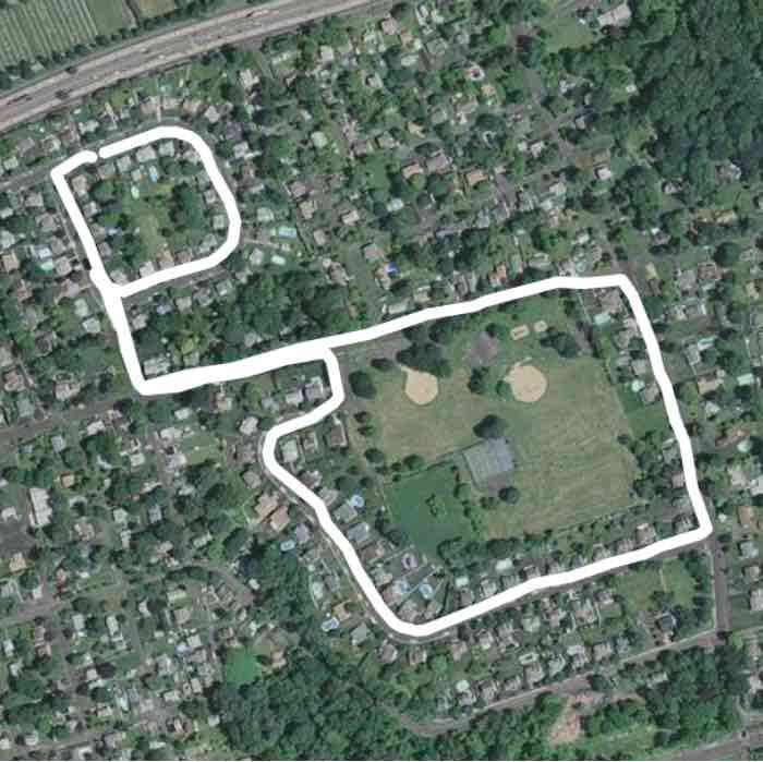 Morning walk Langhorne PA walking route map in Levittown