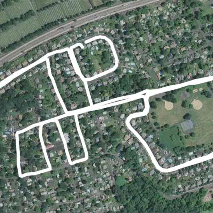 Night Walk Langhorne PA walking route map in Levittown