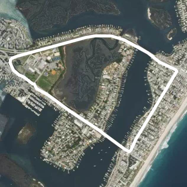 Wrightsville Beach Loop walking route map in Wrightsville Beach