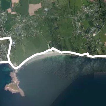 Rospico Dourveil Raguenes walking route map in Névez