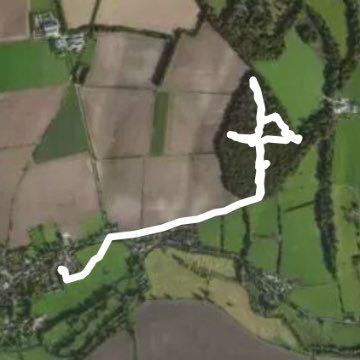 Thicketts woodlands  Minal walking route map in Axford