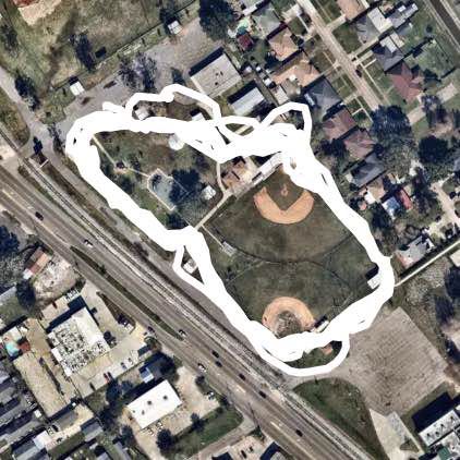 Mel Ott Park walking route map in Terrytown