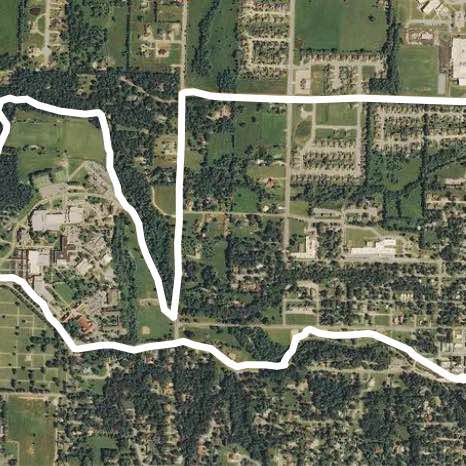 Level 1 riding  walking route map in Siloam Springs