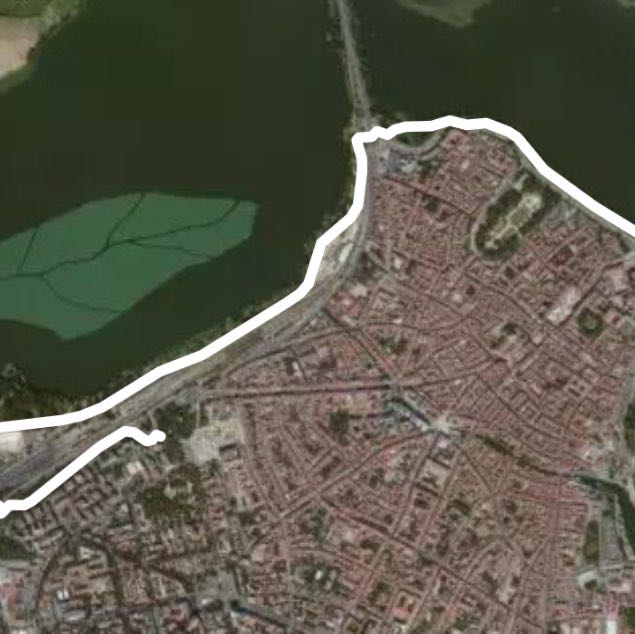 Mantova 5 km walking route map in Mantova