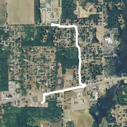 Paw Paw Elementary - Paw Paw Public Library walking route map in Paw Paw