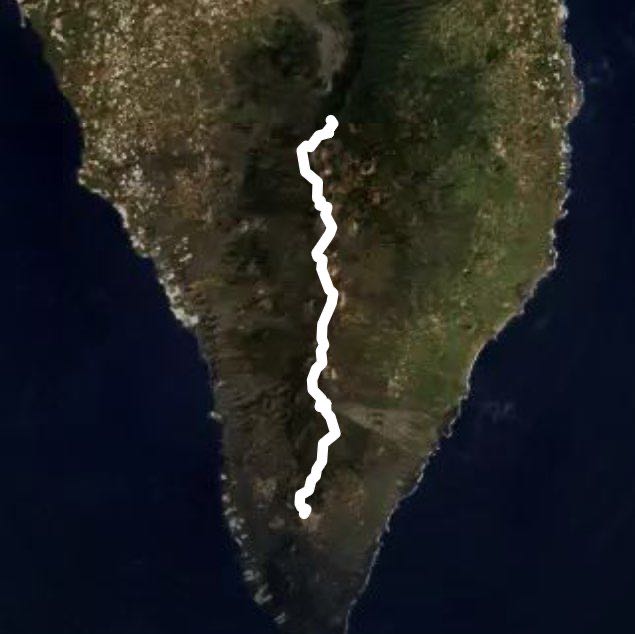Route of the Volcanoes walking route map in Breña Baja