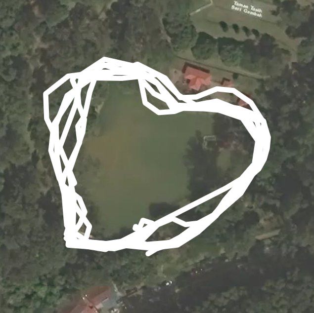 The lake garden is shaking walking route map in Batu Caves