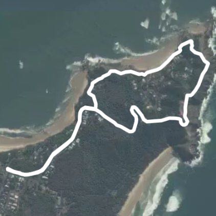 Clarkes Beach Car Park walking route map in Byron Bay
