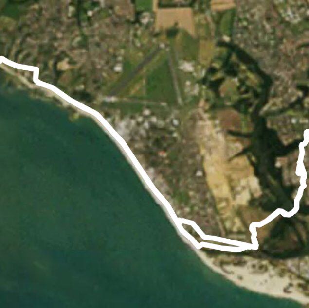 Beach walk ! walking route map in Gosport