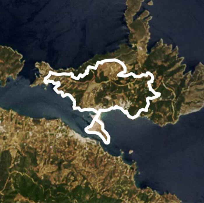 Poros walking route map in Poros