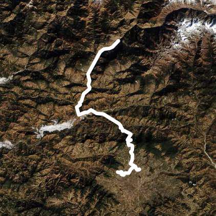 To Kathmandu walking route map in Dhunche